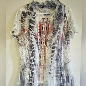 Offi Artistic Layered Blouse with Mixed Patterns